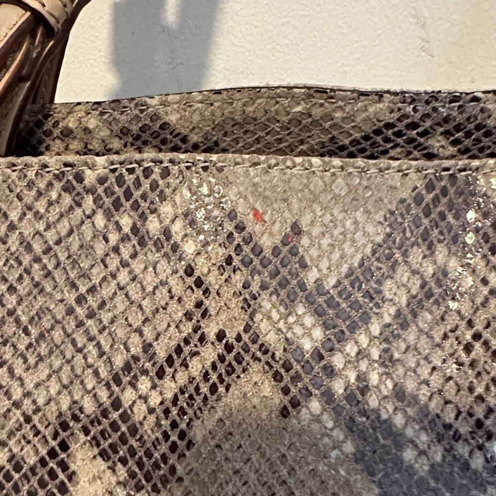 Michael Kors Python snake print gray leather tote… - image 3
